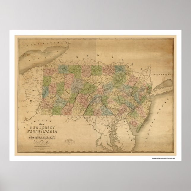 Poster Carte du chemin de fer New Jersey & Pennsylvanie 1 (Devant)