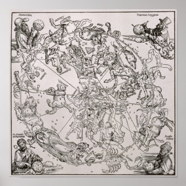Poster Carte du ciel du Nord (Devant)