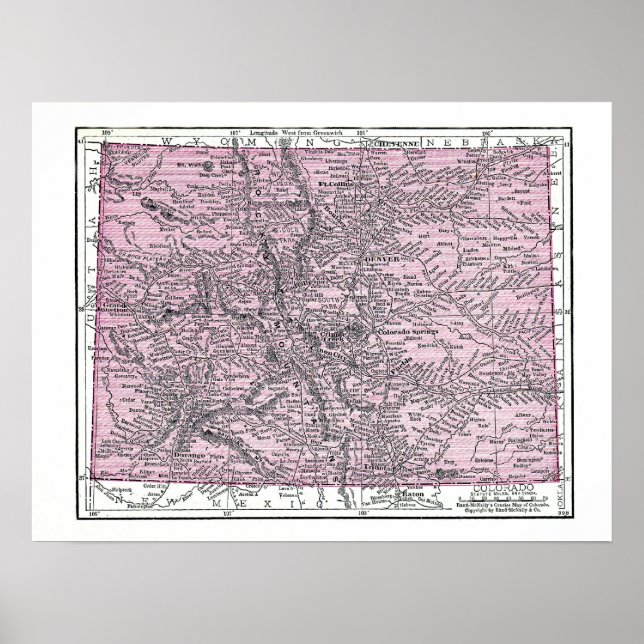 Poster : Carte du Colorado, 1921 (Devant)
