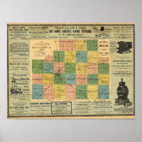Carte du comté de McLean, Illinois 1886