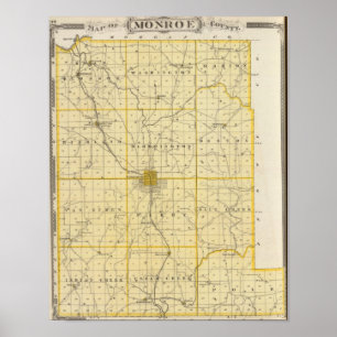 Poster Carte du comté de Monroe