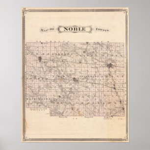 Poster Carte du comté de Noble