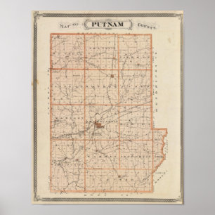 Poster Carte du comté de Putnam