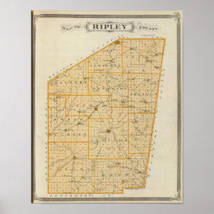 Poster Carte du comté de Ripley