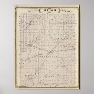 Poster Carte du comté de Rush