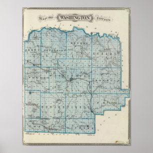 Poster Carte du comté de Washington