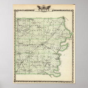 Poster Carte du comté de White