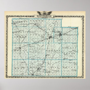 Poster Carte du comté d'Effingham