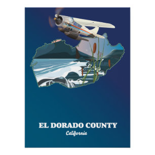 Poster Carte du comté d'El Dorado Californie