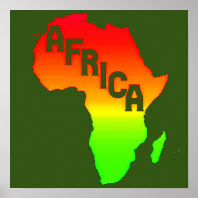 Poster Carte du continent africain (Devant)