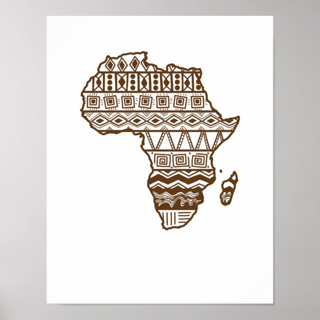 Poster Carte du continent africain (Devant)