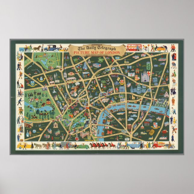 Poster Carte du Daily Telegraph de Londres (Devant)