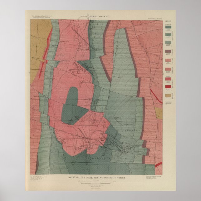 Poster Carte du district minier du parc Tourtelotte (Devant)