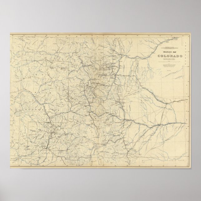 Poster Carte du drainage du Colorado (Devant)
