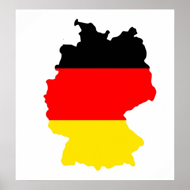 Poster Carte du drapeau de l'Allemagne taille réelle (Devant)