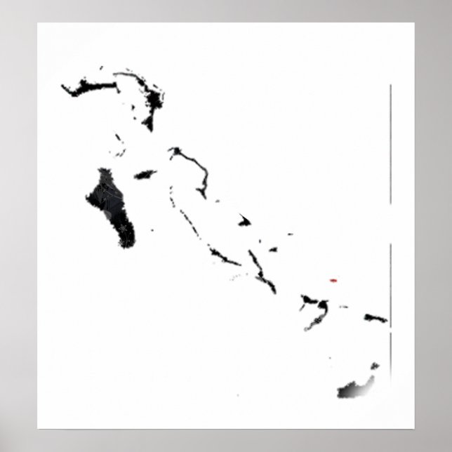 Poster Carte du drapeau des Bahamas taille réelle (Devant)