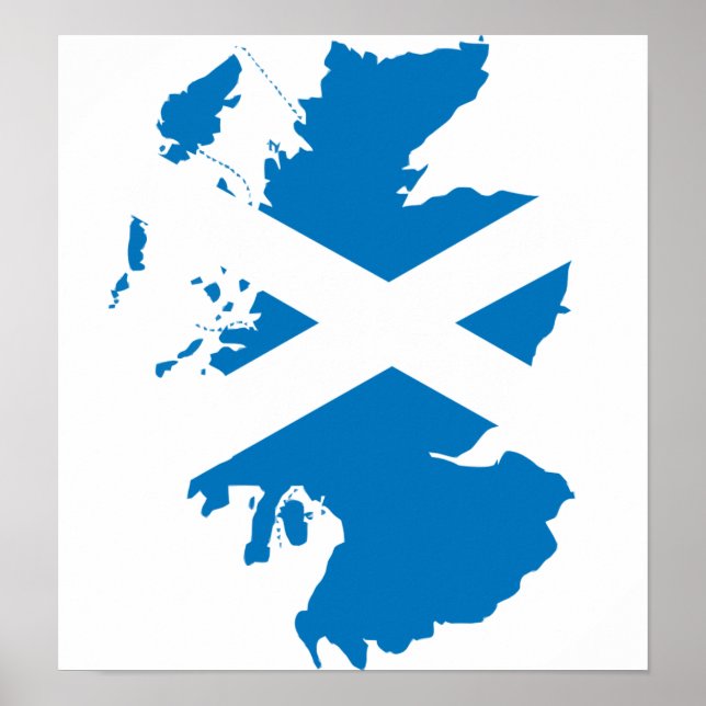 Poster Carte du drapeau écossais pleine taille (Devant)