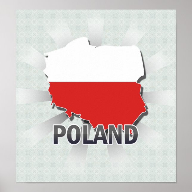 Poster Carte du drapeau polonais 2.0 (Devant)
