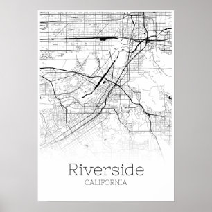 Poster Carte du fleuve - Californie - Carte de la ville P