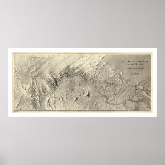 Poster Carte du fleuve Colorado 1858 (Devant)