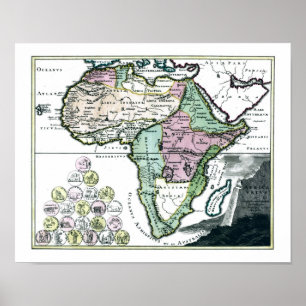 Poster Carte du foetus africain 1720