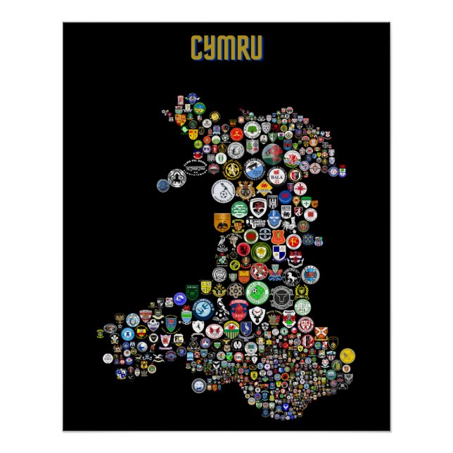 Poster Carte Du Football (Cymru) (Devant)