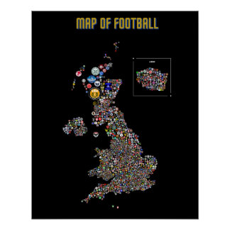Poster Carte Du Football (UK)