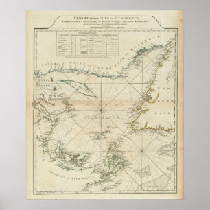 Poster Carte Du Golfe Du Saint-Laurent