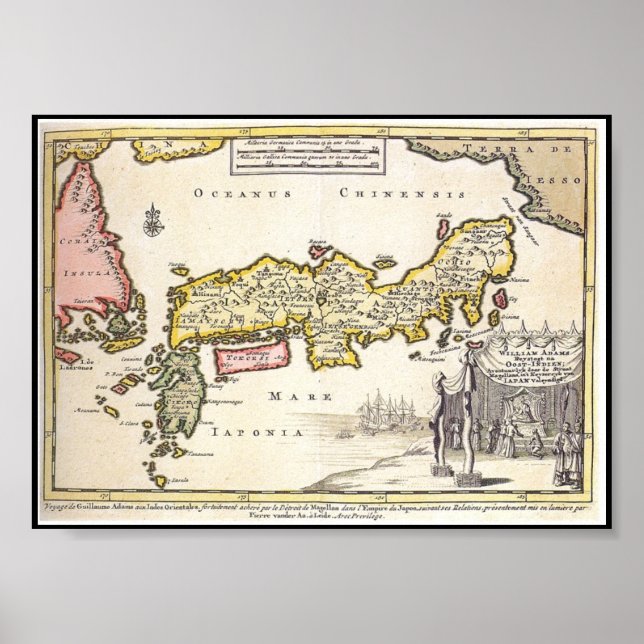 Poster Carte du Japon Adams 1707 (Devant)