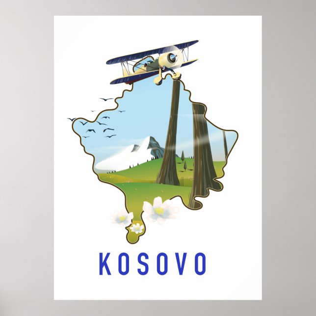 Poster Carte du Kosovo (Devant)