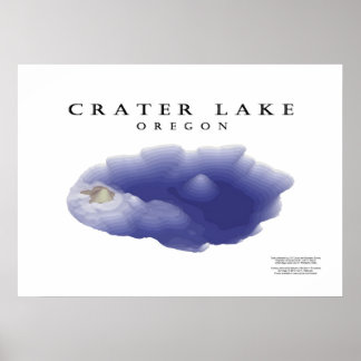 Poster Carte du lac Crater