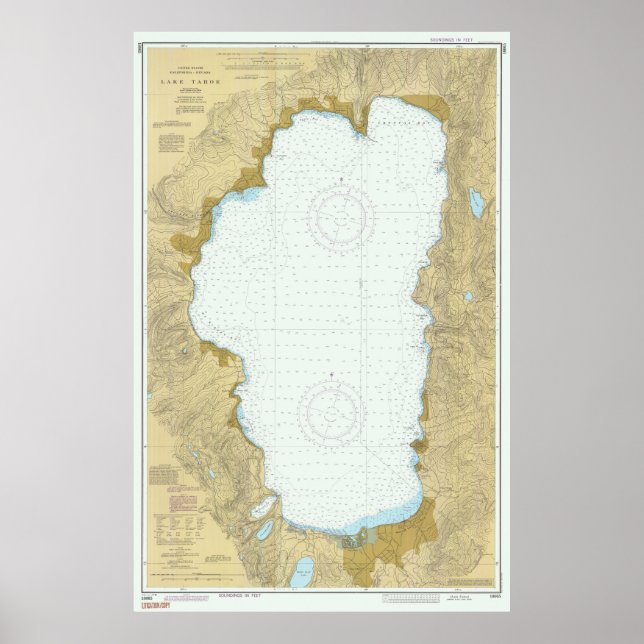 Poster Carte du lac Tahoe (1987) (Devant)