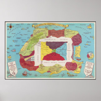 Poster Carte du Land d'Oz