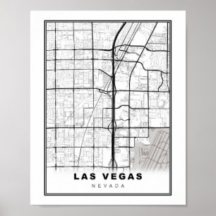 Poster Carte du Las Vegas Strip