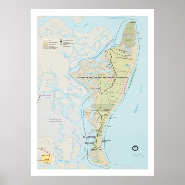 Poster Carte du littoral national de l'île Cumberland (19 (Devant)