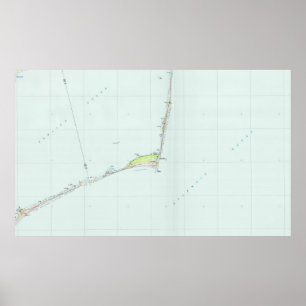 Poster Carte du littoral national du Cap Hatteras (1985)