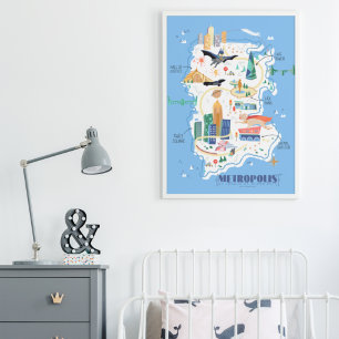 Poster Carte du livre de Metropolis