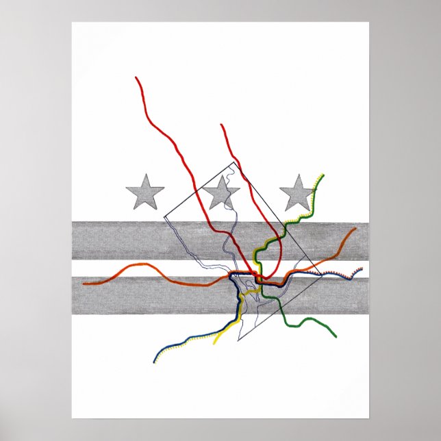 Poster Carte du métro DC (Devant)