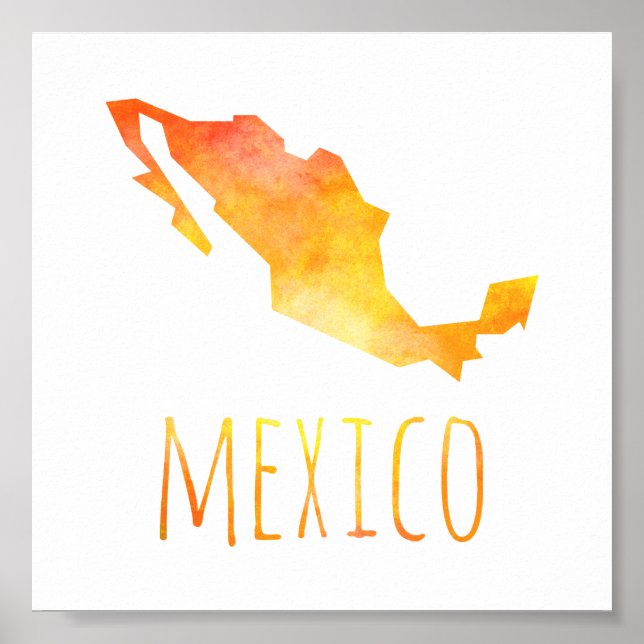 Poster Carte du Mexique (Devant)