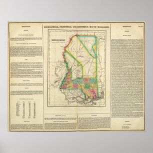 Poster Carte Du Mississippi