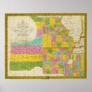 Poster Carte du Missouri