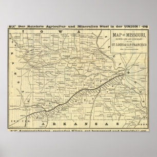 Poster Carte du Missouri 2