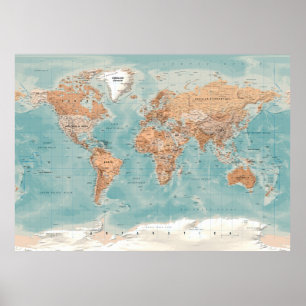 poster carte du monde