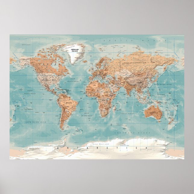 poster carte du monde (Devant)