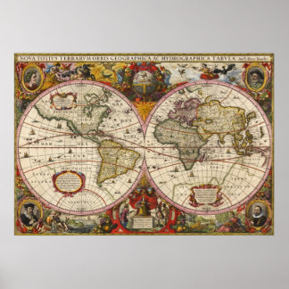 Poster Carte du monde 1630