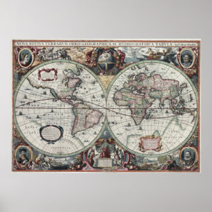 Poster Carte du monde 1630