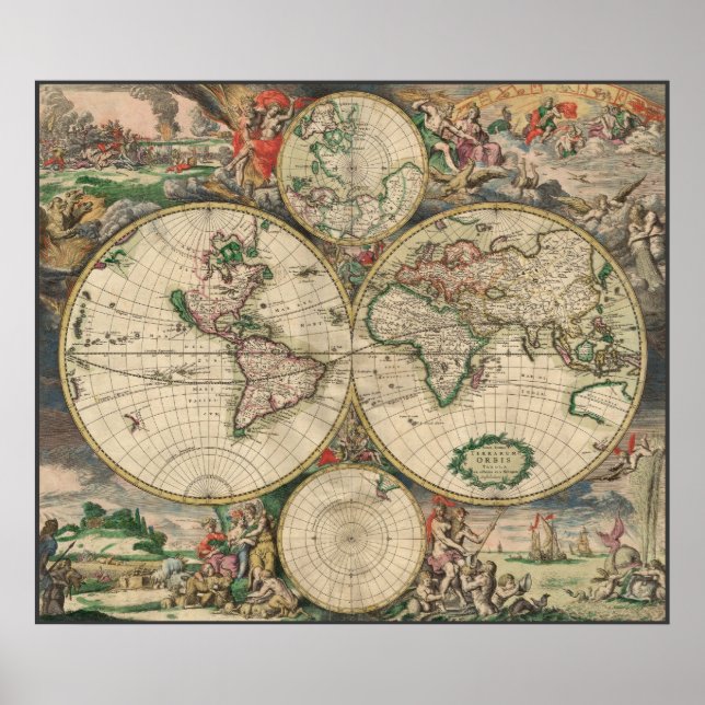 Poster Carte du monde 1671 (Devant)