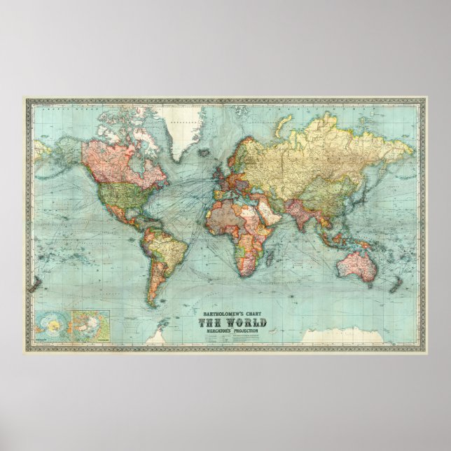 Poster Carte du monde 1914 (Devant)