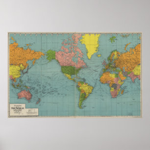 Poster Carte du monde (1942)