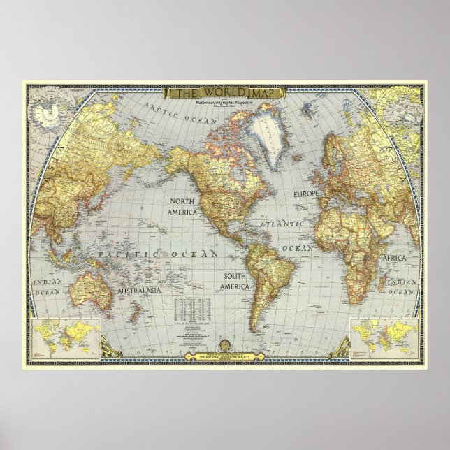Poster Carte du monde 1943 (Devant)